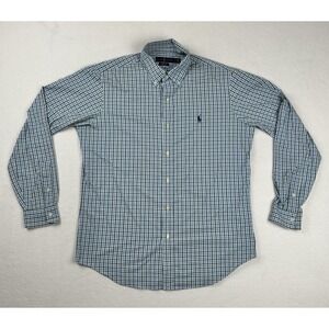 Polo Ralph Lauren Classic Fit Performance Button Shirt Blue Green Plaid M